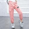 TAIKMD Kids Girls Sweatpants Cargo Jogger Pants Active Sporty Joggers Track Pants Punk Street Dance Trousers (5-6 Years, Pink) view 2