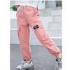 TAIKMD Kids Girls Sweatpants Cargo Jogger Pants Active Sporty Joggers Track Pants Punk Street Dance Trousers (5-6 Years, Pink) view 3