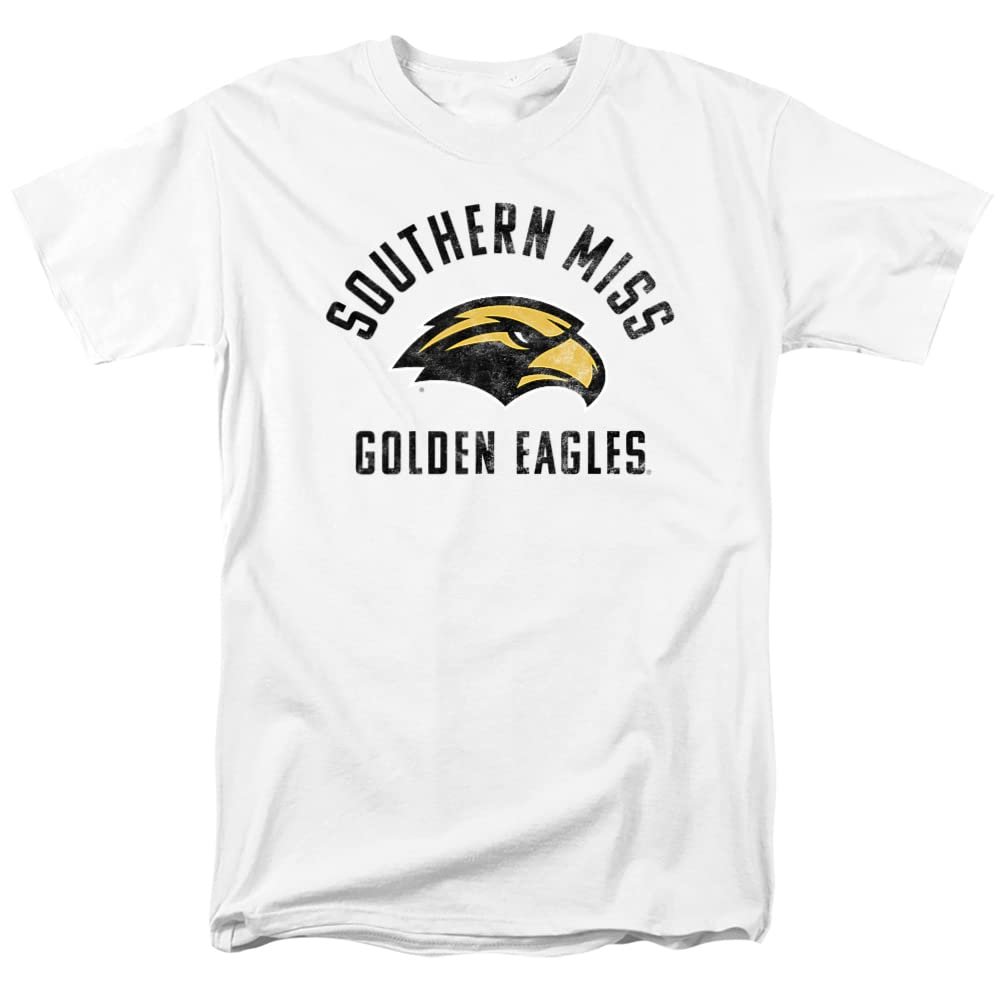 University of Southern Mississippi Official Golden Eagles Logo Unisex Adult T Shirt,White, 4X-Large
