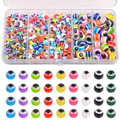 JSHANMEI Fishing Beads Assortment Kit Fishing Eye Beads Mixed Color Round Plastic Beads Fishing Rigs Fishing Line Beads Bait Eggs for Texas Carolina Rigs Saltwater Freshwater 5mm 6mm 8mm 10mm