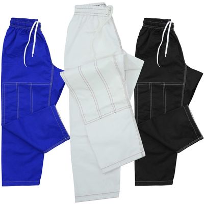 Roar Kids Brazilian Jiu Jitus Gi Pants BJJ Kimono Pants MMA Grappling BJJ Gi Pant Martial Arts and Kick Boxing (C1, White)