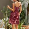 BAIKUTOUAN Beef Texture Meat Women's Sling Dress Sexy Deep V Design Tank-Dress with Adjustable Suspenders L view 2