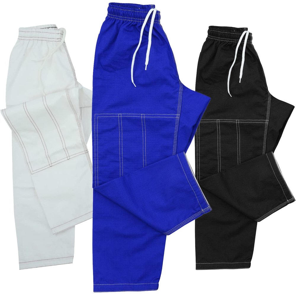 Roar Kids Brazilian Jiu Jitus Gi Pants BJJ Kimono Pants MMA Grappling BJJ Gi Pant Martial Arts and Kick Boxing (C0, Blue)