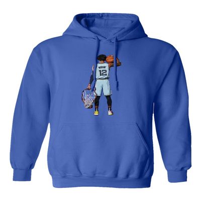 Baku Apparel Ja Hoop Basket Memphis Basketball Fans Unisex Hooded Sweatshirt (Royal, 5X-Large)