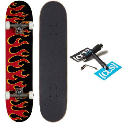 [CCS] Flames Skateboard Complete Black/Red 8.25"