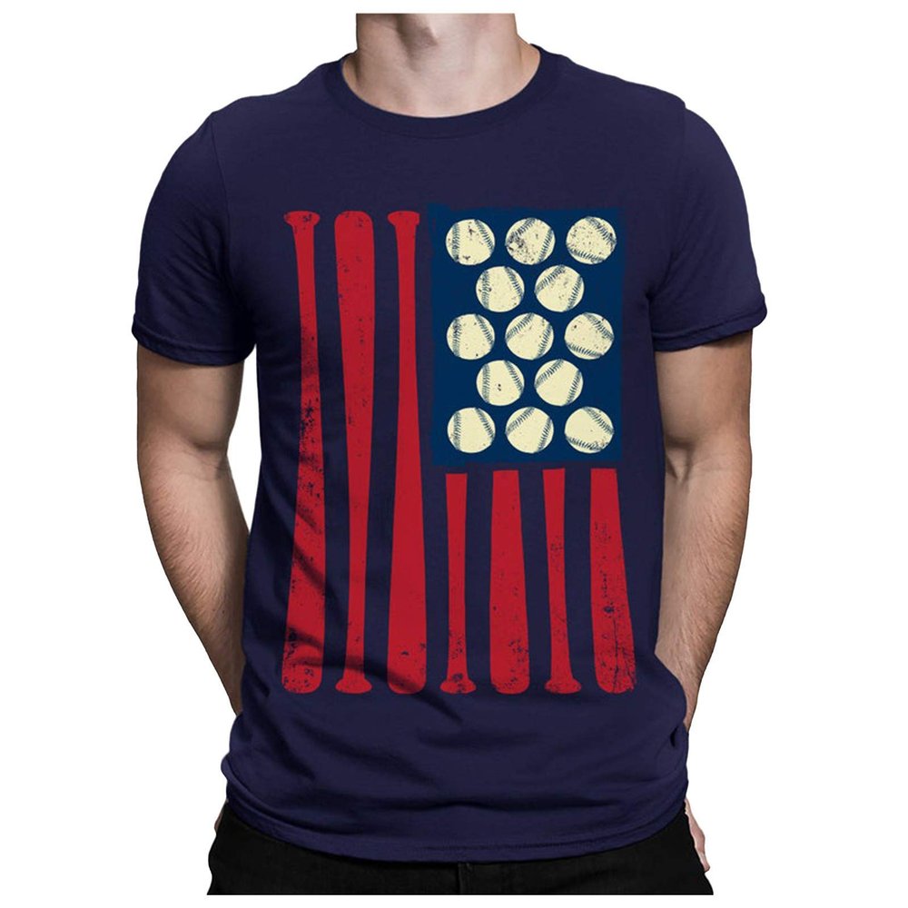 Mens Personality T-Shirts Casual Short Sleeve Independence Day Patriotic Shirts Fashion USA Flag Printed Sweatshirt Tops