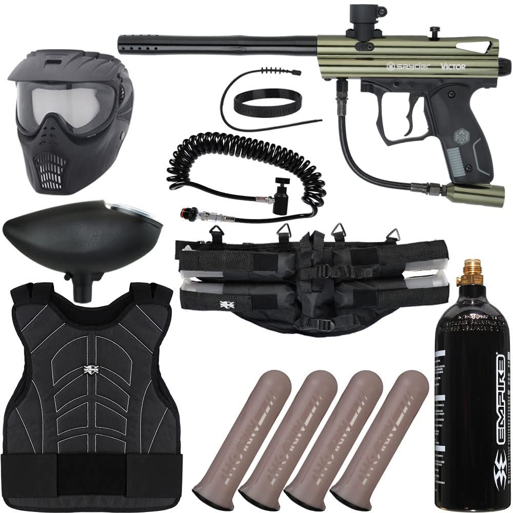 Action Village Kingman Spyder Victor Light Gunner Paintball Gun Package Kit (Gloss Olive)