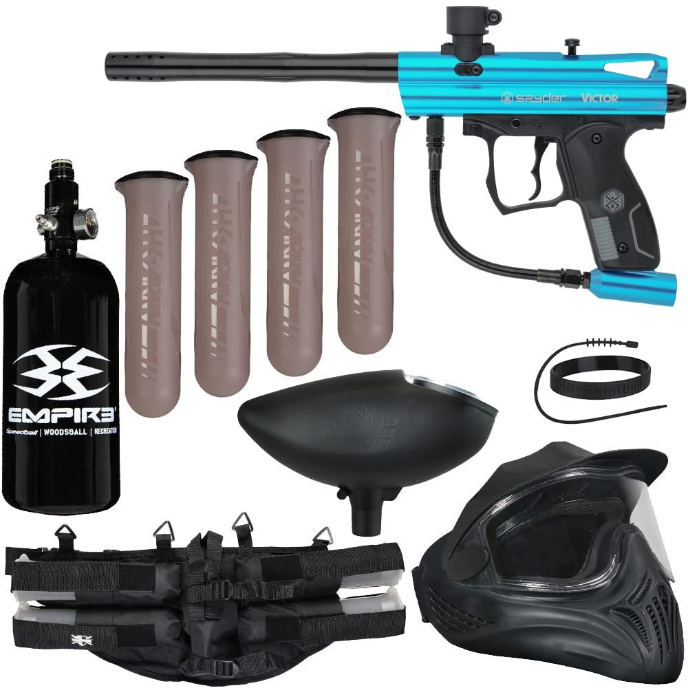 Action Village Kingman Spyder Victor Legendary Paintball Gun Package Kit (Gloss Teal)