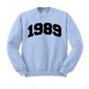 TeesAndTankYou College Style 1989 Sweatshirt Unisex 3X-Large Light Blue view 1