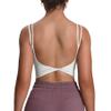 Aoxjox Women's Workout Sports Bras Fitness Yoga Crop Tank Metamorph Twist Back Cami (White, X-Small) view 1