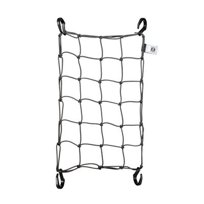 Portland Design Works Cargo Web - Reflective Cargo Netting for Bike Storage, Expandable Bungee Net with Hooks, Bicycle Accessories, Black