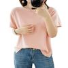 Ailaile Womens Short Sleeve Sweaters Tops Summer Thin Pullover Cotton Knit Shirt Crew Neck Lightweight Pointelle Blouse Pink view 1