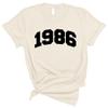 TeesAndTankYou 1986 College Style Shirt Unisex 3X-Large Natural view 1