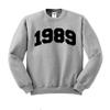 TeesAndTankYou College Style 1989 Sweatshirt Unisex Small Grey view 1