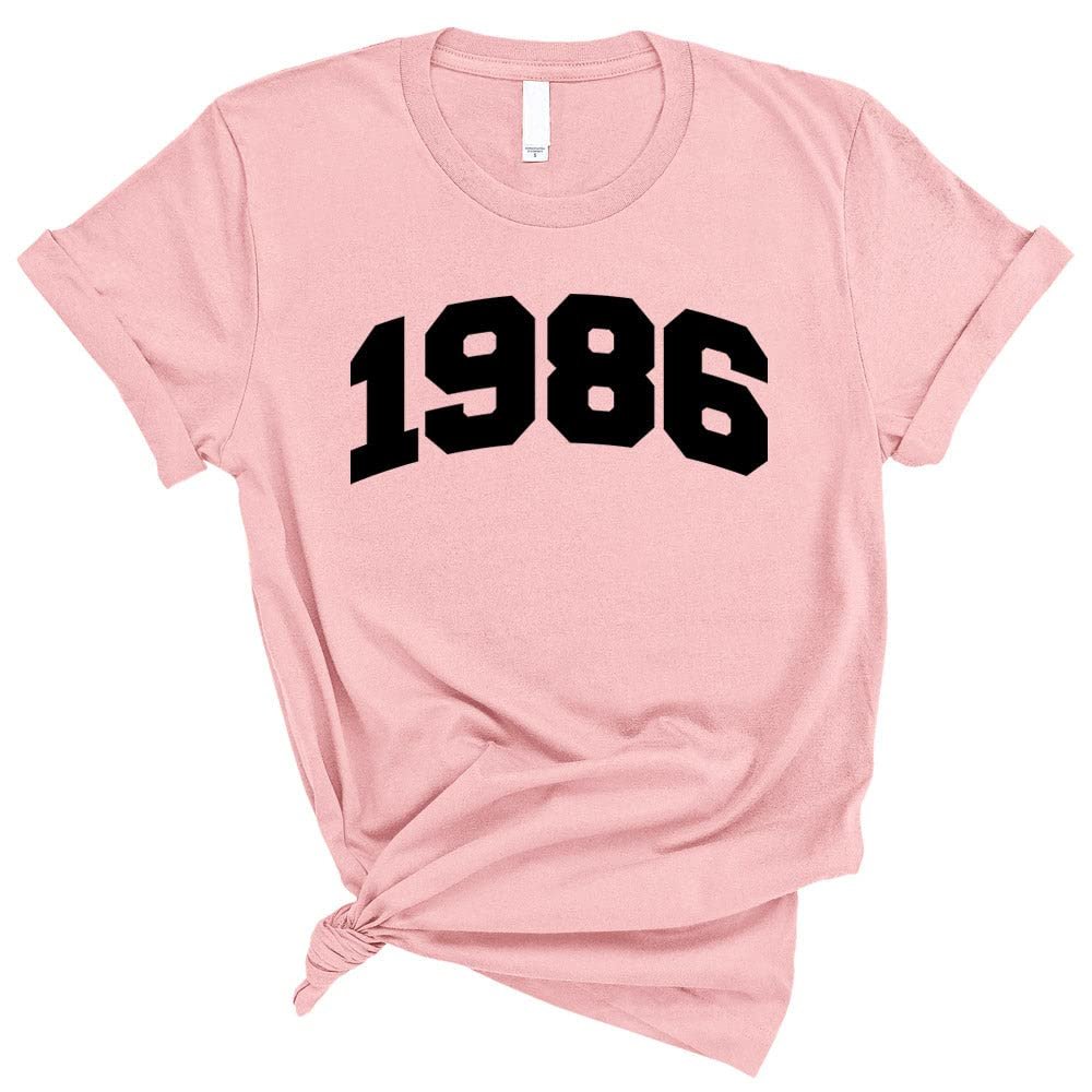 TeesAndTankYou 1986 College Style Shirt Unisex 3X-Large Pink