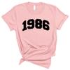 TeesAndTankYou 1986 College Style Shirt Unisex 3X-Large Pink view 1