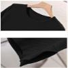 Ailaile Womens Short Sleeve Sweaters Tops Summer Thin Pullover Cotton Knit Shirt Crew Neck Lightweight Pointelle Blouse Black view 3