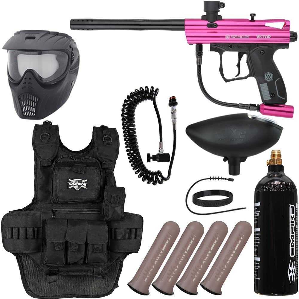 Action Village Kingman Spyder Victor Heavy Gunner Paintball Gun Package Kit (Gloss Pink)