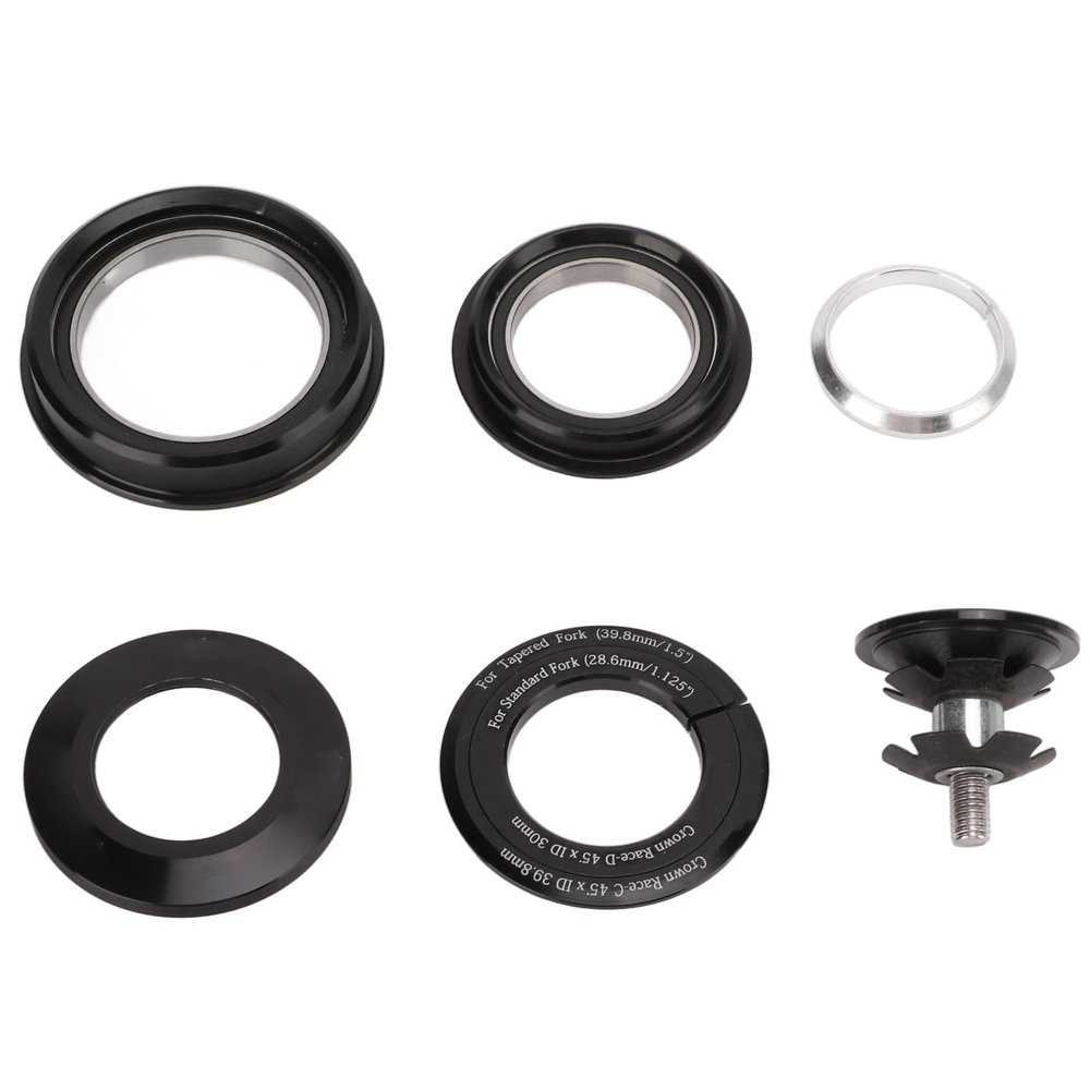 VGEBY Headset, Double Bearing Headset for 4456mm Taper Pipe Headset Straight Pipe to 28.6mm Straight Pipe Front Fork