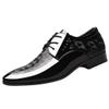 BORAMAX Men's PU Leather Lace-Up Dress Shoes Business Fashion Wedding Suit Shoes Comfortable Pointed Toe Oxford Shoes Black view 1