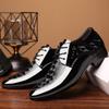 BORAMAX Men's PU Leather Lace-Up Dress Shoes Business Fashion Wedding Suit Shoes Comfortable Pointed Toe Oxford Shoes Black view 3