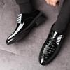 BORAMAX Men's PU Leather Lace-Up Dress Shoes Business Fashion Wedding Suit Shoes Comfortable Pointed Toe Oxford Shoes Black view 4