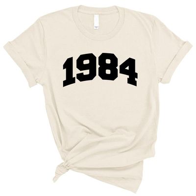 TeesAndTankYou 1984 College Style Shirt Unisex 4X-Large Natural