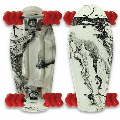 Shark Wheel 22.5 Plastic Cruiser Skateboard, Complete with Red 60mm Shark Wheels (Black Tide)