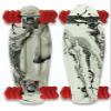 Shark Wheel 22.5 Plastic Cruiser Skateboard, Complete with Red 60mm Shark Wheels (Black Tide) view 1