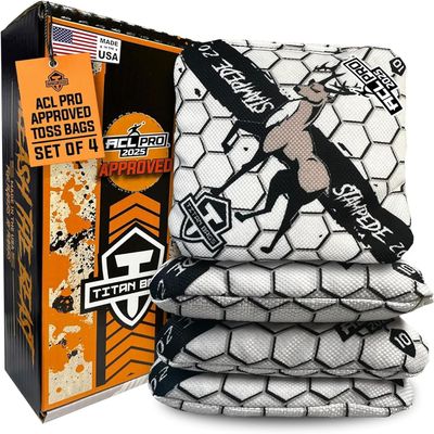 Titan Bags Stampede 2.0 Cornhole Bags - ACL PRO Approved Cornhole Bean Bags for Tournaments - Versatile & Durable Professional Cornhole Bags Ideal for Indoor/Outdoor Toss Games - Honeycomb (4 Pack)