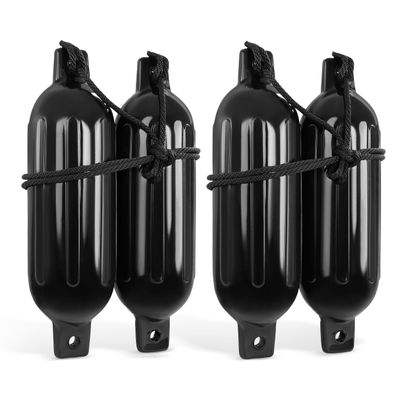 BISupply Boat Bumpers for Docking - Boat Fenders 4 Pack 22.8 x 7.8in Buoys with 2 Fender Lines and 12in Inflator Pump