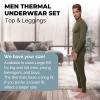 Thermal Underwear for Men Long John Set for Cold Weather Mens 2 pc Long Sleeve Shirt Top and Pants Long Johns Fleece Lined Base Layer Thermals Green, Small view 4