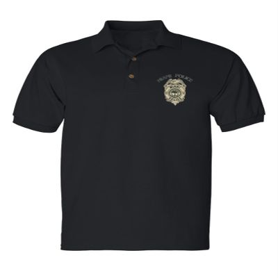 ALLNTRENDS Miami Police Polo Shirt Embroidered Policemen Law Enforcement Officer Shirt (S, Black)