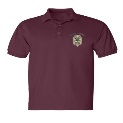 ALLNTRENDS Miami Police Polo Shirt Embroidered Policemen Law Enforcement Officer Shirt (XL, Maroon)