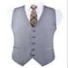 Light Grey Suit Vest Business Formal Dress Vests for Men Waistcoat Classic Slim Fit Wedding Party Vest Suit or Tuxedo with Pockets (Light Gray,XXL) view 1