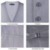 Light Grey Suit Vest Business Formal Dress Vests for Men Waistcoat Classic Slim Fit Wedding Party Vest Suit or Tuxedo with Pockets (Light Gray,XXL) view 4