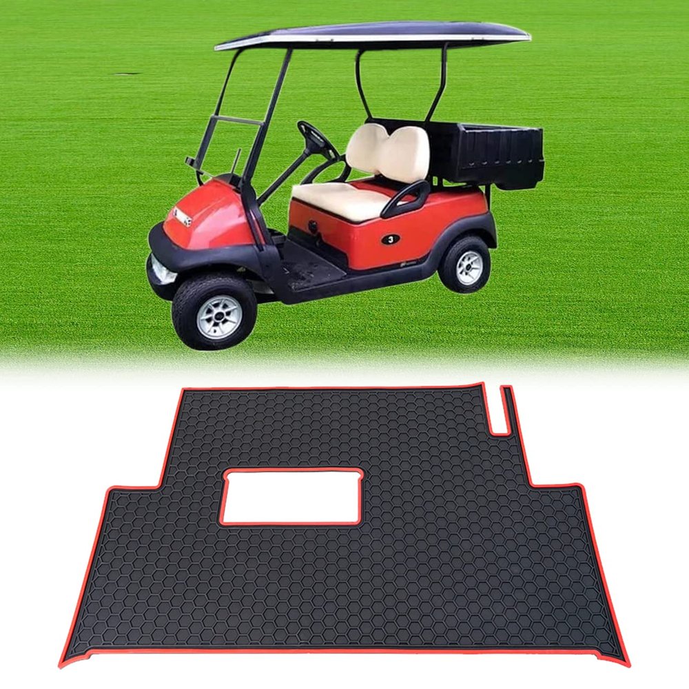 biosp Golf Cart Mat Club Car Full Coverage Floor Liner Replacement for Precedent (2004-2022)/Onward & Tempo (2017-2022)/Villager & V4L (2019-2022), Red
