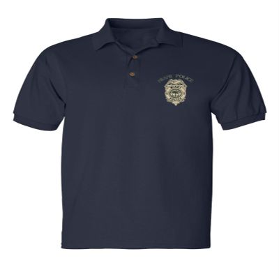 ALLNTRENDS Miami Police Polo Shirt Embroidered Policemen Law Enforcement Officer Shirt (L, Navy Blue)