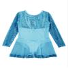 easyforever Kids Girls Sequined Long Sleeve Skirted Leotards Ballet Dance Dress Ballerina Figure Ice Skating Dress Blue 10 Years view 3