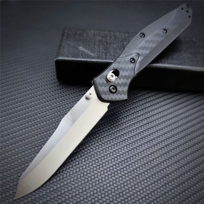 EDC Folding Pocket Knife For Men, Satin Plain Edge Reverse Tanto Blade, Black Grivory Fiberglass Super Lightweight Handle With Belt Clip, Everyday Carry Thumb Studs Manual Open