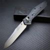 EDC Folding Pocket Knife For Men, Satin Plain Edge Reverse Tanto Blade, Black Grivory Fiberglass Super Lightweight Handle With Belt Clip, Everyday Carry Thumb Studs Manual Open view 1