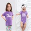 big sister little sister matching outfits shirts set baby toddler newborn girls (Purple, Kid (5T) / Baby (3-6M)) view 4
