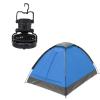 2 Person Tent  Camping Gear Set with Outdoor Dome Tent and Hanging LED Lantern Fan for Backpacking, Hiking, or Backyard by Wakeman Outdoors (Blue) view 2