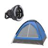 2 Person Tent  Camping Gear Set with Outdoor Dome Tent and Hanging LED Lantern Fan for Backpacking, Hiking, or Backyard by Wakeman Outdoors (Blue) view 3