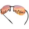 MIRYEA Polarized Sports Sunglasses for Men Women for Driving Cycling Running Fishing Golf UV400 Protection Rimless Frame Sun Glasses Fashion Unisex Shades Retro Eyeglasses Anti Glare Classic Eyewear view 3