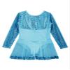 Aislor Girls Sequins Figure Ice Skating Dress Long Sleeve Skirted Leotards Ballet Dance Dress Competition Dance Costume Blue 14 Years view 3