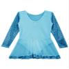 Aislor Girls Sequins Figure Ice Skating Dress Long Sleeve Skirted Leotards Ballet Dance Dress Competition Dance Costume Blue 14 Years view 4