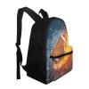 AFPANQZ Men's Backpacks Basketball Fire Print Big Capacity Schoolbags with Front Pocket Bookbag Waterproof Rucksack Multi-function Pockets School Bags for Elementary School view 2