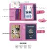 Melsbrinna Unisex Adult Travel Wallet, RFID Protected, Pink Faux Leather Passport Cover with 6 Compartments and 4 Card Slots view 3