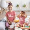 big sister little sister matching outfits shirts set baby toddler newborn girls (Mauve, Kid (8Y) / Baby (1-3M)) view 2